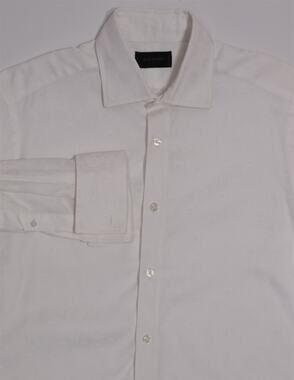 Duchamp White Jacquard Weave Floral Button-Up Dress Shirt (41) 16-34